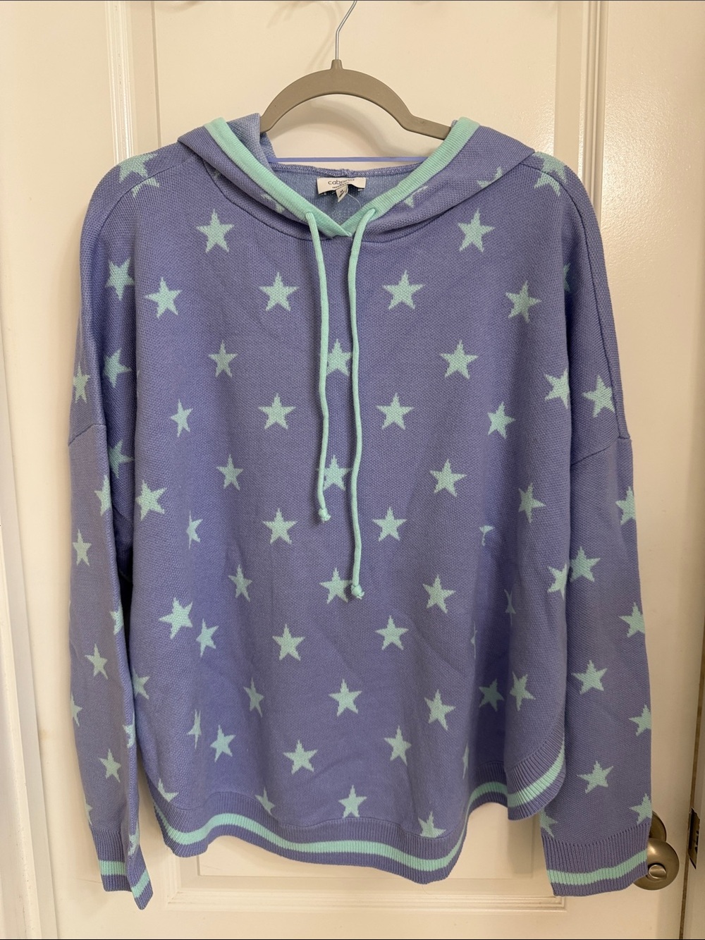 crown & ivy Purple Hoodie with Mint Star Accents